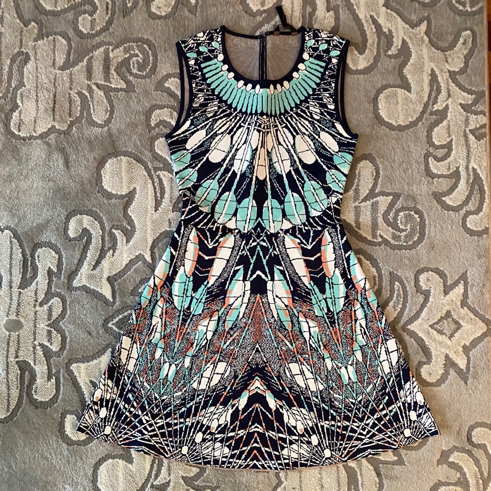 Bcbg cut out back Aztec print dress